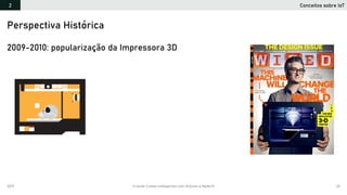 2019 Criando Coisas Inteligentes com Arduino e NodeJS 45
2009-2010: popularização da Impressora 3D
Perspectiva Histórica
Conceitos sobre IoT2
 