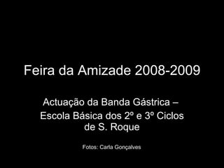 Feira da Amizade 2008-2009 Actuação da Banda Gástrica –  Escola Básica dos 2º e 3º Ciclos de S. Roque Fotos: Carla Gonçalves 