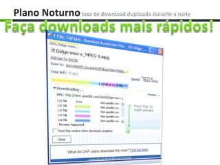 Plano Noturnotaxa de download duplicada durante a noiteFaça downloads mais rápidos!
