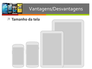 ì Tamanho	
  da	
  tela
Vantagens/Desvantagens
 