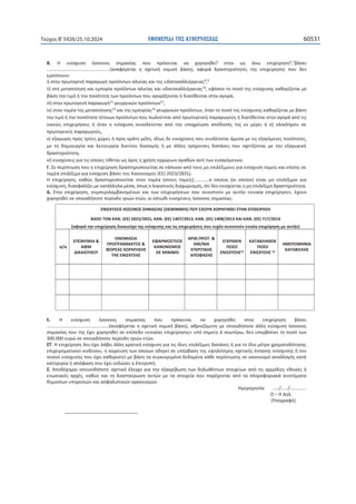 ΕΦΗΜΕΡΙΔΑ TΗΣ ΚΥΒΕΡΝΗΣΕΩΣ 60531
Τεύχος B’5926/25.10.2024
105
Ȳ͘ ȸ ɸʆʀʍʖʐʍɻ ɼʍʍʉʆʉʎ ʍɻʅɲʍʀɲʎ ʋʉʐ ʋʌʊʃɸɿʏɲɿ ʆɲ ʖʉʌɻɶɻɽɸʀϱ
ʍʏɻʆ ʘʎ ɳʆʘ ɸʋɿʖɸʀʌɻʍɻϲ
͕ϳ
ɴɳʍɸɿ
͙͙͙͙͙͙͙͙͙͙͙͙͙͙͙͙͙͙;ɲʆɲʔɹʌɸʏɲɿ ɻ ʍʖɸʏɿʃɼ ʆʉʅɿʃɼ ɴɳʍɻͿ͕ ɲʔʉʌɳ ɷʌɲʍʏɻʌɿʊʏɻʏɸʎ ʏɻʎ ɸʋɿʖɸʀʌɻʍɻʎ ʋʉʐ ɷɸʆ
ɸʅʋʀʋʏʉʐʆ͗
ŝͿʍʏɻʆʋʌʘʏʉɶɸʆɼʋɲʌɲɶʘɶɼʋʌʉʁʊʆʏʘʆɲʄɿɸʀɲʎʃɲɿʏɻʎʐɷɲʏʉʃɲʄʄɿɹʌɶɸɿɲʎϴ
͕ϵ

ŝŝͿʍʏɻʅɸʏɲʋʉʀɻʍɻʃɲɿɸʅʋʉʌʀɲʋʌʉʁʊʆʏʘʆɲʄɿɸʀɲʎʃɲɿʐɷɲʏʉʃɲʄʄɿɹʌɶɸɿɲʎϭϬ
͕ɸʔʊʍʉʆʏʉʋʉʍʊʏɻʎɸʆʀʍʖʐʍɻʎʃɲɽʉʌʀɺɸʏɲɿʅɸ
ɴɳʍɻʏɻʆʏɿʅɼɼʏɻʆʋʉʍʊʏɻʏɲʏʘʆʋʌʉʁʊʆʏʘʆʋʉʐɲɶʉʌɳɺʉʆʏɲɿɼɷɿɲʏʀɽɸʆʏɲɿʍʏɻʆɲɶʉʌɳ͕
ŝŝŝͿʍʏɻʆʋʌʘʏʉɶɸʆɼʋɲʌɲɶʘɶɼϭϭ
ɶɸʘʌɶɿʃʙʆʋʌʉʁʊʆʏʘʆϭϮ
͕
ŝǀͿʍʏʉʆʏʉʅɹɲʏɻʎʅɸʏɲʋʉʀɻʍɻʎϭϯ
ʃɲɿʏɻʎɸʅʋʉʌʀɲʎϭϰ
ɶɸʘʌɶɿʃʙʆʋʌʉʁʊʆʏʘʆ͕ʊʏɲʆʏʉʋʉʍʊʏɻʎɸʆʀʍʖʐʍɻʎʃɲɽʉʌʀɺɸʏɲɿʅɸɴɳʍɻ
ʏɻʆʏɿʅɼɼʏɻʆʋʉʍʊʏɻʏɲʏɹʏʉɿʘʆʋʌʉʁʊʆʏʘʆʋʉʐʋʘʄʉʑʆʏɲɿɲʋʊʋʌʘʏʉɶɸʆɸʀʎʋɲʌɲɶʘɶʉʑʎɼɷɿɲʏʀɽɸʆʏɲɿʍʏɻʆɲɶʉʌɳɲʋʊʏɿʎ
ʉɿʃɸʀɸʎ ɸʋɿʖɸɿʌɼʍɸɿʎ ɼ ʊʏɲʆ ɻ ɸʆʀʍʖʐʍɻ ʍʐʆʉɷɸʑɸʏɲɿ ɲʋʊ ʏɻʆ ʐʋʉʖʌɹʘʍɻ ɲʋʊɷʉʍɼʎ ʏɻʎ ɸʆ ʅɹʌɸɿ ɼ ɸʇ ʉʄʉʃʄɼʌʉʐ ʍɸ
ʋʌʘʏʉɶɸʆɸʀʎʋɲʌɲɶʘɶʉʑʎ͕
ǀͿɸʇɲɶʘɶɹʎʋʌʉʎʏʌʀʏɸʎʖʙʌɸʎɼʋʌʉʎʃʌɳʏɻʅɹʄɻ͕ɿɷʀʘʎɷɸɸʆɿʍʖʑʍɸɿʎʋʉʐʍʐʆɷɹʉʆʏɲɿɳʅɸʍɲʅɸʏɿʎɸʇɲɶʊʅɸʆɸʎʋʉʍʊʏɻʏɸʎ͕
ʅɸ ʏɻ ɷɻʅɿʉʐʌɶʀɲ ʃɲɿ ʄɸɿʏʉʐʌɶʀɲ ɷɿʃʏʑʉʐ ɷɿɲʆʉʅɼʎ ɼ ʅɸ ɳʄʄɸʎ ʏʌɹʖʉʐʍɸʎ ɷɲʋɳʆɸʎ ʋʉʐ ʍʖɸʏʀɺʉʆʏɲɿ ʅɸ ʏɻʆ ɸʇɲɶʘɶɿʃɼ
ɷʌɲʍʏɻʌɿʊʏɻʏɲ͕
ǀŝͿɸʆɿʍʖʑʍɸɿʎɶɿɲʏɿʎʉʋʉʀɸʎʏʀɽɸʏɲɿʘʎʊʌʉʎɻʖʌɼʍɻɸɶʖʙʌɿʘʆɲɶɲɽʙʆɲʆʏʀʏʘʆɸɿʍɲɶʊʅɸʆʘʆ͘
ȳ͘ɇɸʋɸʌʀʋʏʘʍɻʋʉʐɻɸʋɿʖɸʀʌɻʍɻɷʌɲʍʏɻʌɿʉʋʉɿɸʀʏɲɿʍɸʃɳʋʉɿʉʆɲʋʊʏʉʐʎʅɻɸʋɿʄɹʇɿʅʉʐʎɶɿɲɸʆʀʍʖʐʍɻʏʉʅɸʀʎʃɲɿɸʋʀʍɻʎʍɸ
ʏʉʅɹɲɸʋɿʄɹʇɿʅʉɶɿɲɸʆʀʍʖʐʍɻɴɳʍɸɿʏʉʐȾɲʆʉʆɿʍʅʉʑ;ȵȵͿϮϬϮϯͬϮϴϯϭͿ͘
ȸ ɸʋɿʖɸʀʌɻʍɻ͕ ʃɲɽʙʎ ɷʌɲʍʏɻʌɿʉʋʉɿɸʀʏɲɿ ʍʏʉʆ ʏʉʅɹɲ ;ʍʏʉʐʎ ʏʉʅɸʀʎͿ͙͙͙͙͘ʉ ʉʋʉʀʉʎ ;ʉɿ ʉʋʉʀʉɿͿ ɸʀʆɲɿ ʅɻ ɸʋɿʄɹʇɿʅʉɿ ɶɿɲ
ɸʆʀʍʖʐʍɻ͕ɷɿɲʍʔɲʄʀɺɸɿʅɸʃɲʏɳʄʄɻʄɲʅɹʍɲ͕ʊʋʘʎʉʄʉɶɿʍʏɿʃʊʎɷɿɲʖʘʌɿʍʅʊʎ͕ʊʏɿɷɸʆɸʆɿʍʖʑɸʏɲɿɻʅɻɸʋɿʄɹʇɿʅɻɷʌɲʍʏɻʌɿʊʏɻʏɲ͘
ȴ͘ ɇʏɻʆ ɸʋɿʖɸʀʌɻʍɻ͕ ʍʐʅʋɸʌɿʄɲʅɴɲʆʉʅɹʆʘʆ ʃɲɿ ʏʘʆ ɸʋɿʖɸɿʌɼʍɸʘʆ ʋʉʐ ʍʐʆɿʍʏʉʑʆ ʅɸ ɲʐʏɼʆ ͨɸʆɿɲʀɲ ɸʋɿʖɸʀʌɻʍɻ͕ͩ ɹʖʉʐʆ
ʖʉʌɻɶɻɽɸʀʍɸʉʋʉɿɲɷɼʋʉʏɸʋɸʌʀʉɷʉʏʌɿʙʆɸʏʙʆ͕ʉɿʃɳʏʘɽɿɸʆɿʍʖʑʍɸɿʎɼʍʍʉʆʉʎʍɻʅɲʍʀɲʎ͗

ȵ͘ ȸ ɸʆʀʍʖʐʍɻ ɼʍʍʉʆʉʎ ʍɻʅɲʍʀɲʎ ʋʉʐ ʋʌʊʃɸɿʏɲɿ ʆɲ ʖʉʌɻɶɻɽɸʀ ʍʏɻʆ ɸʋɿʖɸʀʌɻʍɻ ɴɳʍɸɿ
͙͙͙͙͙͙͙͙͙͙͙͙͙͙͙͙͙͘͘;ɲʆɲʔɹʌɸʏɲɿɻʍʖɸʏɿʃɼʆʉʅɿʃɼɴɳʍɻͿ͕ɲɽʌʉɿɺʊʅɸʆɻʅɸʉʋʉɿɲɷɼʋʉʏɸɳʄʄɻɸʆʀʍʖʐʍɻɼʍʍʉʆʉʎ
ʍɻʅɲʍʀɲʎʋʉʐʏɻʎɹʖɸɿʖʉʌɻɶɻɽɸʀʍɸɸʋʀʋɸɷʉͨɸʆɿɲʀɲʎɸʋɿʖɸʀʌɻʍɻʎͩʐʋʊʍɻʅɸʀʉȴɲʆʘʏɹʌʘ͕ɷɸʆʐʋɸʌɴɲʀʆɸɿʏʉʋʉʍʊʏʘʆ
ϯϬϬ͘ϬϬϬɸʐʌʙʍɸʉʋʉɿɲɷɼʋʉʏɸʋɸʌʀʉɷʉʏʌɿʙʆɸʏʙʆ͘
ɇɈ͘ȸɸʋɿʖɸʀʌɻʍɻɷɸʆɹʖɸɿʄɳɴɸɿɳʄʄɻʃʌɲʏɿʃɼɸʆʀʍʖʐʍɻɶɿɲʏɿʎʀɷɿɸʎɸʋɿʄɹʇɿʅɸʎɷɲʋɳʆɸʎɼɶɿɲʏʉʀɷɿʉʅɹʏʌʉʖʌɻʅɲʏʉɷʊʏɻʍɻʎ
ɸʋɿʖɸɿʌɻʅɲʏɿʃʉʑʃɿʆɷʑʆʉʐ͕ɻʍʙʌɸʐʍɻʏʘʆʉʋʉʀʘʆʉɷɻɶɸʀʍɸʐʋɹʌɴɲʍɻʏɻʎʐʗɻʄʊʏɸʌɻʎʍʖɸʏɿʃɼʎɹʆʏɲʍɻʎɸʆʀʍʖʐʍɻʎɼʏʉʐ
ʋʉʍʉʑɸʆʀʍʖʐʍɻʎʋʉʐɹʖɸɿʃɲɽʉʌɿʍʏɸʀʅɸɴɳʍɻʏɲʍʐɶʃɸʃʌɿʅɹʆɲɷɸɷʉʅɹʆɲʃɳɽɸʋɸʌʀʋʏʘʍɻʎʍɸʃɲʆʉʆɿʍʅʊɲʋɲʄʄɲɶɼʎʃɲʏɳ
ʃɲʏɻɶʉʌʀɲɼɲʋʊʔɲʍɻʋʉʐɹʖɸɿɸʃɷʙʍɸɿɻȵʋɿʏʌʉʋɼ͘
ȷ͘Ȱʋʉɷɹʖʉʅɲɿʉʋʉɿʉʆɷɼʋʉʏɸʍʖɸʏɿʃʊɹʄɸɶʖʉɶɿɲʏɻʆɸʇɲʃʌʀɴʘʍɻʏʘʆɷɻʄʘɽɹʆʏʘʆʍʏʉɿʖɸʀʘʆɲʋʊʏɿʎɲʌʅʊɷɿɸʎɸɽʆɿʃɹʎɼ
ɸʆʘʍɿɲʃɹʎ ɲʌʖɹʎ͕ ʃɲɽʙʎ ʃɲɿ ʏɻ ɷɿɲʍʏɲʑʌʘʍɻ ɲʐʏʙʆ ʅɸ ʏɲ ʍʏʉɿʖɸʀɲ ʋʉʐ ʋɲʌɹʖʉʆʏɲɿ ɲʋʊ ʏɲ ʋʄɻʌʉʔʉʌɿɲʃɳ ʍʐʍʏɼʅɲʏɲ
ɷɻʅʉʍʀʘʆʐʋɻʌɸʍɿʙʆʃɲɿɲʍʔɲʄɿʍʏɿʃʙʆʉʌɶɲʆɿʍʅʙʆ͘
ȸʅɸʌʉʅɻʆʀɲ͙͙͙͙͙͙͙͙͗ͬͬ͘͘
Ƀʹȸȴɻʄ͘
;ɉʋʉɶʌɲʔɼͿ
ȵɁȻɇɍɉɇȵȻɇȸɇɇɃɁɃɇɇȸɀȰɇȻȰɇ;D/E/D/^ͿɅɃɉȵɍɃɉɁɍɃɆȸȳȸȺȵȻɇɈȸɁȵɅȻɍȵȻɆȸɇȸ
ȲȰɇȵȻɈɏɁȾȰɁ͘;ȵȵͿϮϬϮϯͬϮϴϯϭ͕ȾȰɁ͘;ȵȵͿϭϰϬϳͬϮϬϭϯ͕ȾȰɁ͘;ȵȵͿϭϰϬϴͬϮϬϭϯȾȰȻȾȰɁ͘;ȵȵͿϳϭϳͬϮϬϭϰ
;ɲʔʉʌɳʏɻʆɸʋɿʖɸʀʌɻʍɻɷɿʃɲɿʉʑʖʉʏɻʎɸʆʀʍʖʐʍɻʎʃɲɿʏɿʎɸʋɿʖɸɿʌɼʍɸɿʎʋʉʐʏʐʖʊʆʍʐʆɿʍʏʉʑʆɸʆɿɲʀɲɸʋɿʖɸʀʌɻʍɻʅɸɲʐʏɼʆͿ
ɲͬɲ
ȵɅɏɁɉɀȻȰΘ
ȰɌɀ
ȴȻȾȰȻɃɉɍɃɉ
ɃɁɃɀȰɇȻȰ
ɅɆɃȳɆȰɀɀȰɈɃɇΘ
ɌɃɆȵȰɇɍɃɆȸȳȸɇȸɇ
ɈȸɇȵɁȻɇɍɉɇȸɇ
ȵɌȰɆɀɃɇɈȵɃɇ
ȾȰɁɃɁȻɇɀɃɇ
D/E/D/^
ȰɆȻȺ͘ɅɆɏɈ͘Θ
ȸɀͬɁȻȰ
ȵȳȾɆȻɈȻȾȸɇ
ȰɅɃɌȰɇȸɇ
ȵȳȾɆȻȺȵɁ
ɅɃɇɃ
ȵɁȻɇɍɉɇȸɇϭϱ
ȾȰɈȰȲȿȸȺȵɁ
ɅɃɇɃ
ȵɁȻɇɍɉɇȸɇϭϱ
ȸɀȵɆɃɀȸɁȻȰ
ȾȰɈȰȲɃȿȸɇ
       
       
       
 