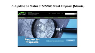 I.1. Update on Status of SESNYC Grant Proposal (Maurie)
 