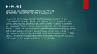 DETERMINATION OF UNCONFINED COMPRESSIVE STRENGTH OF SOIL | PPTX