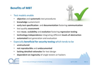 Current State and Challenges for Model-Based Security Testing | PDF