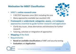 Current State and Challenges for Model-Based Security Testing | PDF