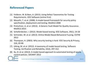 Current State and Challenges for Model-Based Security Testing | PDF