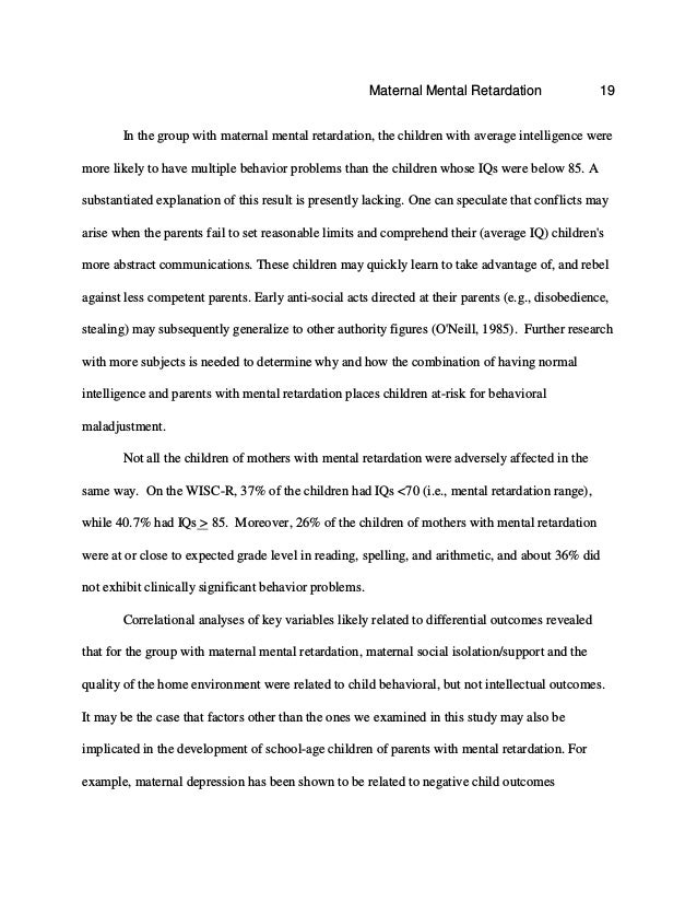 Another Study Implicates Maternal >> Effects Of Maternal Mental Retardation And Poverty On Another Study Implicates Maternal >> Effects Of Maternal Mental Retardation And Poverty On