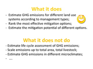 Feliciano Tool for geographic optimization mitigation options Nov 12 2014