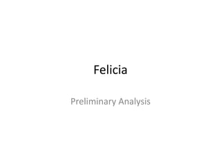 Felicia

Preliminary Analysis
 
