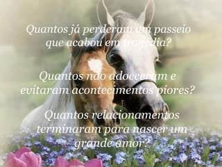 Quantos já perderam um passeio que acabou em tragédia? Quantos não adoeceram e evitaram acontecimentos piores? Quantos relacionamentos terminaram para nascer um grande amor? 