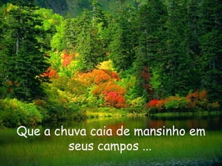 Que a chuva caia de mansinho em seus campos ...   