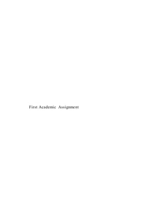 First Academic Assignment
 