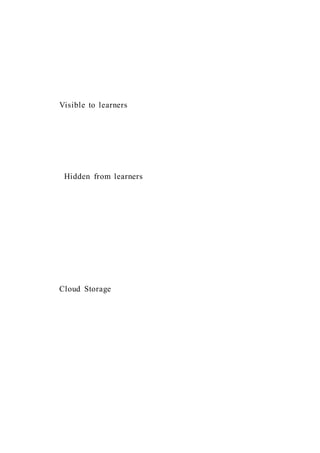 Visible to learners
Hidden from learners
Cloud Storage
 