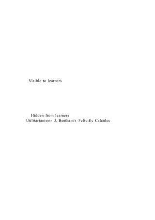 Visible to learners
Hidden from learners
Utilitarianism- J. Bentham's Felicific Calculus
 
