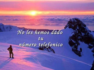 No les hemos dado tu número telefonico