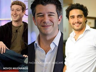 NOVOS MILIONÁRIOS
FACEBOOK – UBER - BUSCAPÉ
 