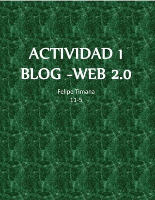 ACTIVIDAD 1
BLOG -WEB 2.0
Felipe Timana
11-5
 