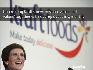 Co-creating Kraft’s new ‘mission, vision and
values’ together with 4k employees in 4 months
 