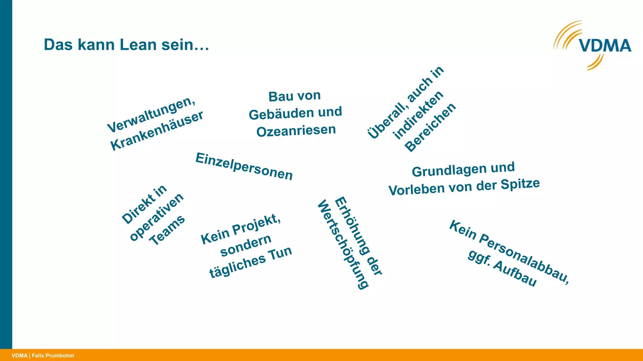 VDMA
Das kann Lean sein…
| Felix Prumbohm
 