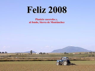 Feliz 2008 Planicie cacereña y,  al fondo, Sierra de Montánchez 