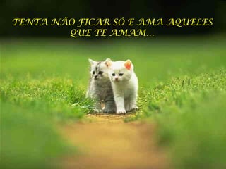 TENTA NÃO FICAR SÓ E AMA AQUELES QUE TE AMAM… 