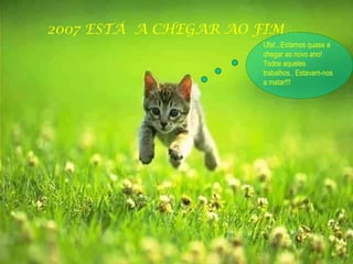 2007 ESTÁ  A CHEGAR AO FIM… Ufa!...Estamos quase a chegar ao novo ano! Todos aqueles trabalhos.. Estavam-nos a matar!!! 