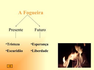 A Fogueira Presente Futuro Tristeza  Escuridão Esperança Liberdade 