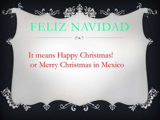 FELIZ NAVIDAD

It means Happy Christmas!
 or Merry Christmas in Mexico
 