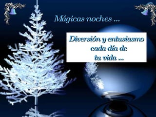 Mágicas noches … Diversión y entusiasmo cada día de tu vida …