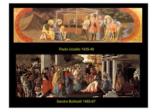 Paolo Uccello 1435-40
Sandro Botticelli 1465-67
 