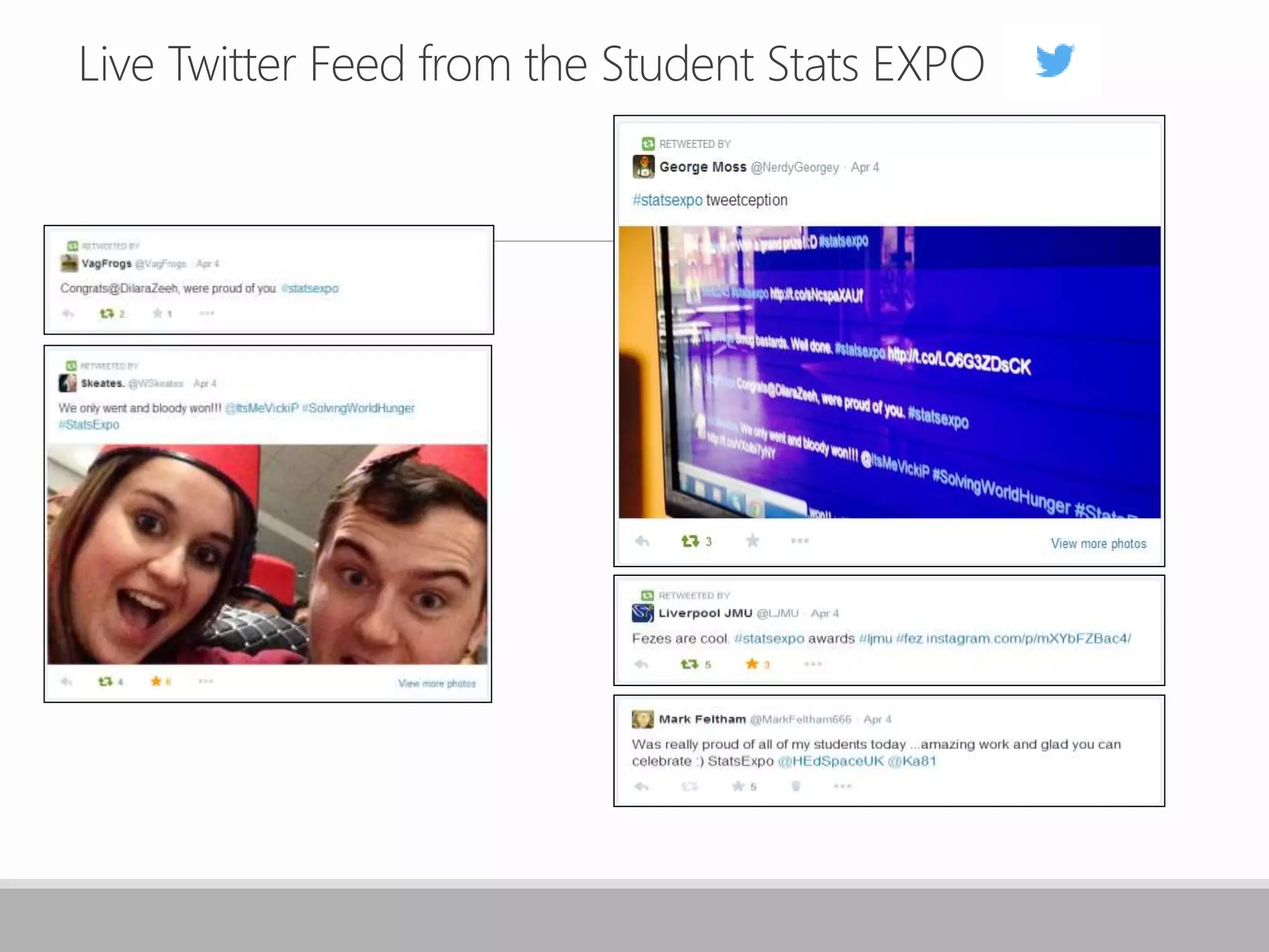 Live Twitter Feed from the Student Stats EXPO
 