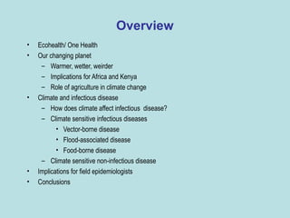 Role of climate change in epidemiology of infectious diseases