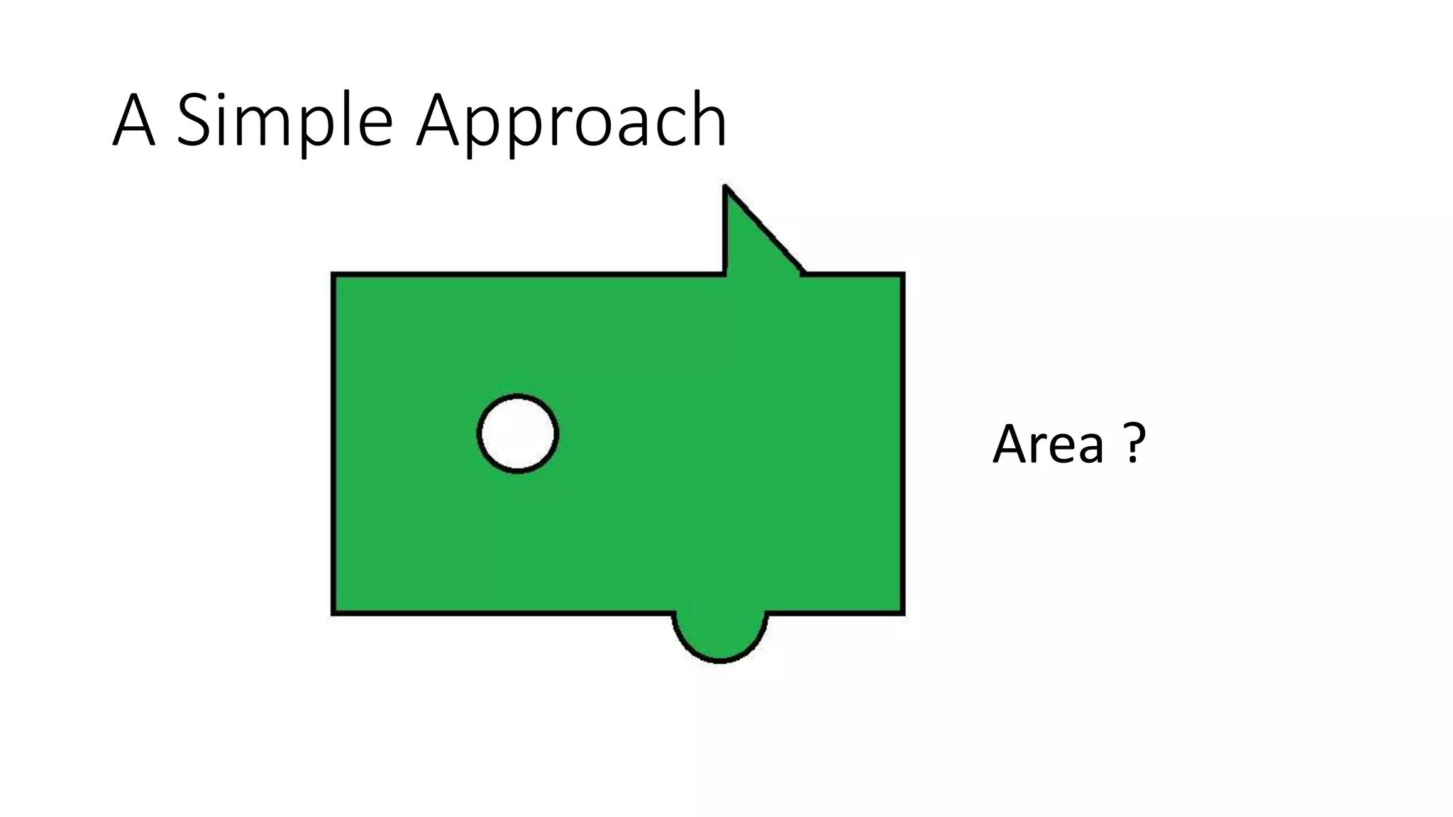 A Simple Approach
Area ?
 