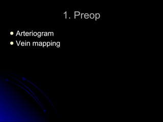 1. Preop Arteriogram Vein mapping 