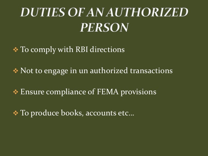 Fema provision for forex outward remittance