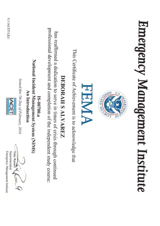 FEMA Certification 1-5