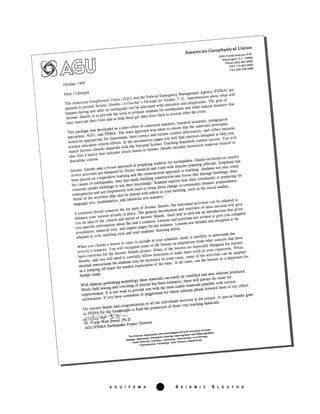 A G U / F E M A v S E I S M I C S L E U T H S
 