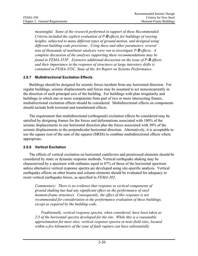 Fema 350 Recommended Seismic Design Criteria For New Steel Moment Frame