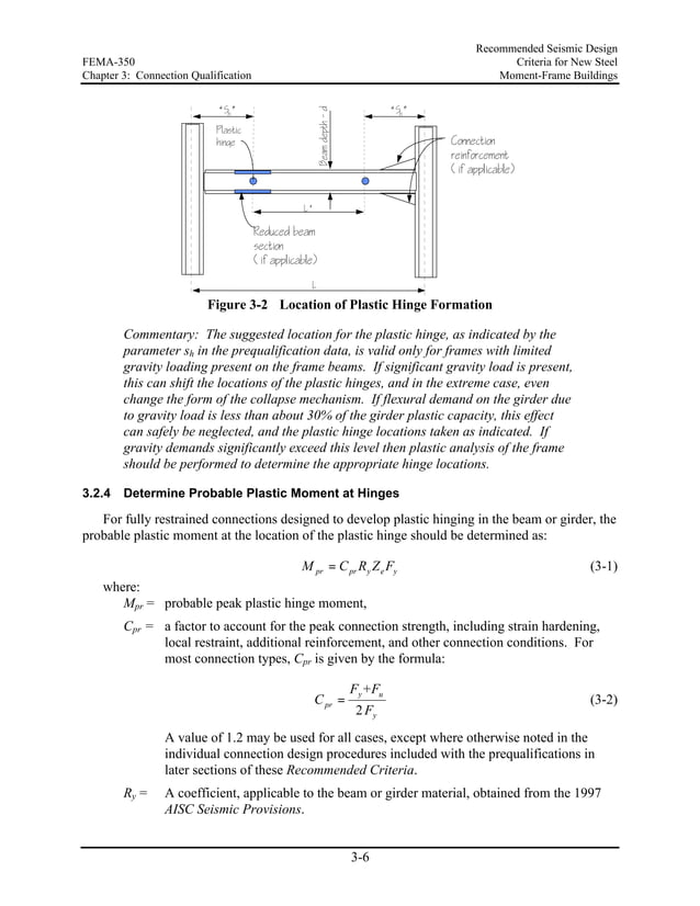 Fema 350 Recommended Seismic Design Criteria For New Steel Moment Frame