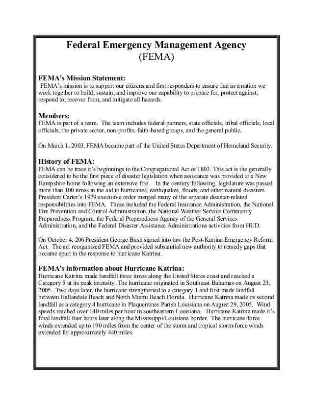 FEMA Hurricane Katrina