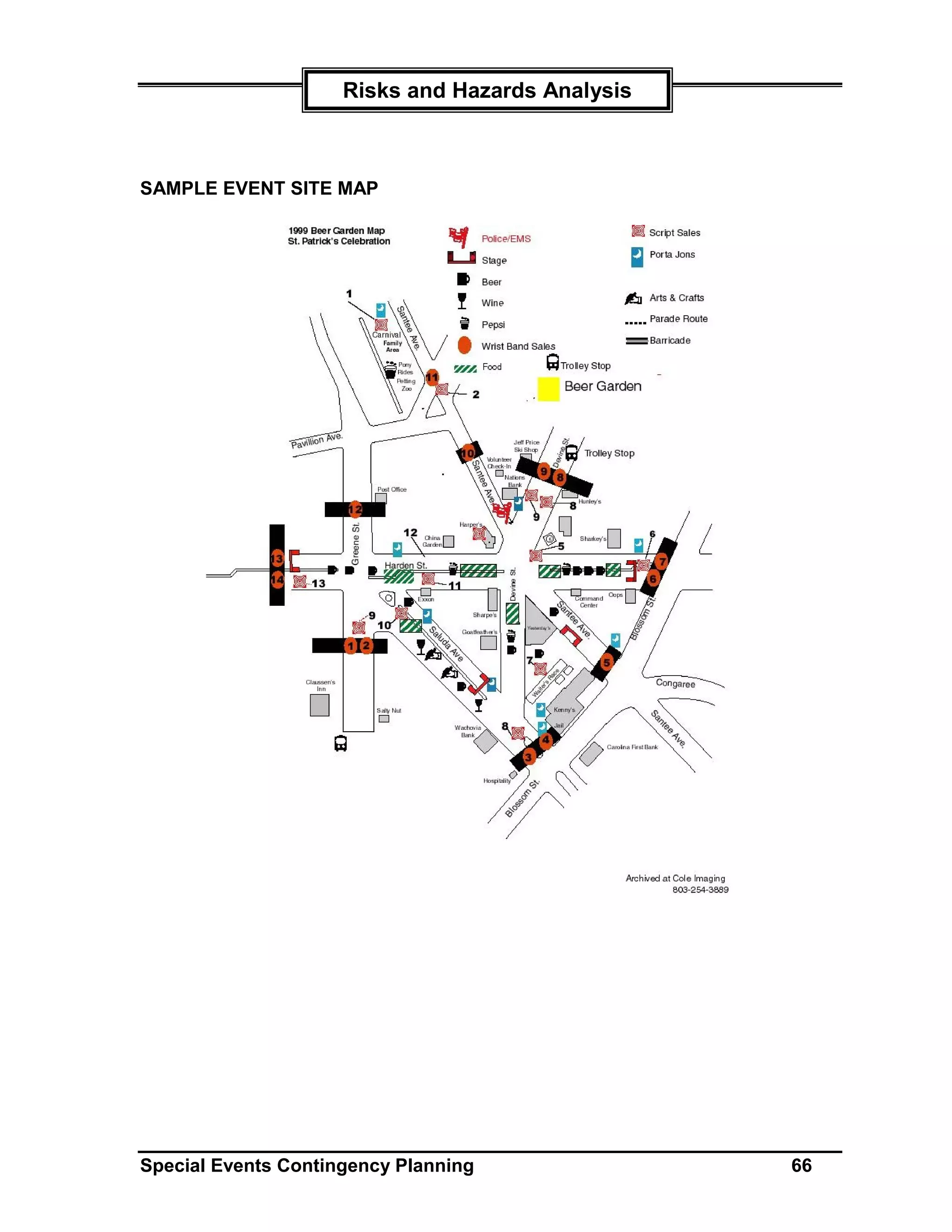 Risks and Hazards Analysis



SAMPLE EVENT SITE MAP




Special Events Contingency Planning               66
 
