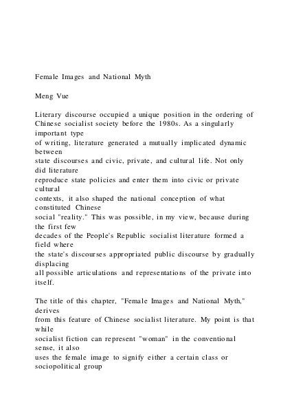 Female Images and National Myth Meng Vue Literary disc | PDF
