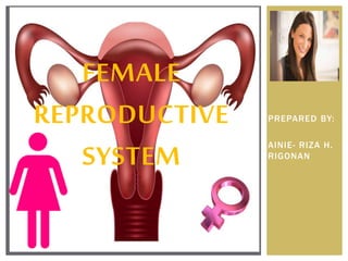 PREPARED BY:
AINIE- RIZA H.
RIGONAN
FEMALE
REPRODUCTIVE
SYSTEM
 