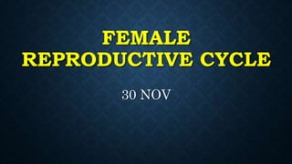 FEMALE
REPRODUCTIVE CYCLE
30 NOV
 