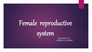 Female reproductive
system PRESENTED BY
APARNA.C.LAKSHMY
 