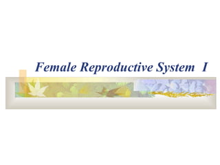 Female Reproductive System I
 