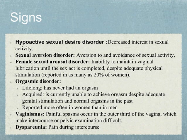 Female sexual dysfunction | PPTX | Sexual Conditions | Sexual Health