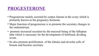 FEMALE STEROID HORMONES /biochemistry/hormones | PPTX