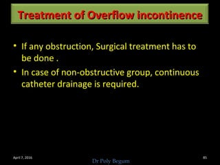 Obstructive Overflow Female urinary incontinence. | PPT