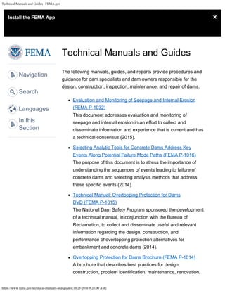 Fema Quick Guide FEMA Dam Safety Pocket Guide | PDF